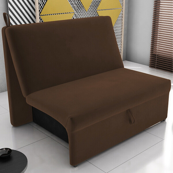 Sofá Cama 2 Lugares Malu Matrix  Reclinável Tecido Suede 115x