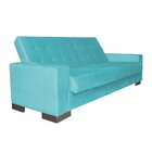 Sofá Cama 2 Lugares Para Sala De Estar Lisboa Suede Azul Turq