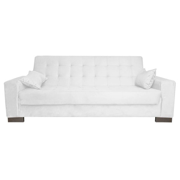 sofa cama 2 lugares para sala de estar lisboa suede branco d rossi