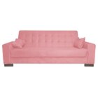 Sofá Cama 2 Lugares Para Sala De Estar Lisboa Suede Rosê – D'