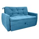 Sofá Cama 2 Lugares Piers Veludo Turkey Petróleo