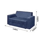Sofá-cama 2 Lugares Pratik 5000 Mamflex Azul Suede