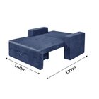 Sofá-cama 2 Lugares Pratik 5000 Mamflex Azul Suede