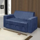 Sofá-cama 2 Lugares Pratik 5000 Mamflex Azul Suede