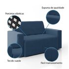 Sofá-cama 2 Lugares Pratik 5000 Mamflex Azul Suede