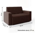 Sofá-cama 2 Lugares Pratik 5000 Mamflex Marrom Suede