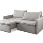 Sofá Cama 2 Lugares Retrátil 200cm Linho Cinza Califórnia Zur