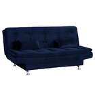 Sofá-cama 2 Lugares Salomé Veludo Azul Marinho