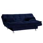Sofá-cama 2 Lugares Salomé Veludo Azul Marinho