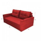 Sofá Cama 2 Lugares Suede Liso Trancoso  Suede Vermelho