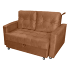 Sofá Cama 2 Lugares Yago Veludo Ferrugem
