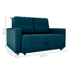 Sofá Cama 2 Lugares Yago Veludo Maserati Azul