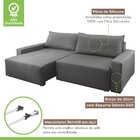 Sofá Cama 3 Em 1 2 Lugares 220cm Alfa Paropas By Ecosono Cinza