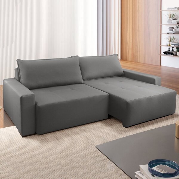 Sofá Cama 3 Em 1 3 Lugares 240cm Alfa Paropas By Ecosono Cinza