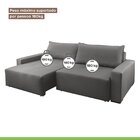 Sofá Cama 3 Em 1 3 Lugares 240cm Alfa Paropas By Ecosono Cinza
