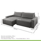 Sofá Cama 3 Em 1 3 Lugares 240cm Alfa Paropas By Ecosono Cinza