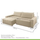 Sofá Cama 3 Em 1 4 Lugares 260cm Alfa Paropas By Ecosono Bege