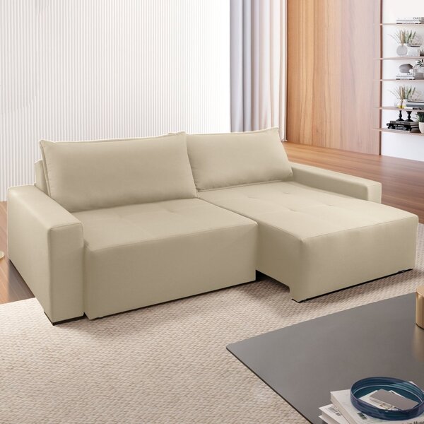 Sofá Cama 3 Em 1 4 Lugares 260cm Alfa Paropas By Ecosono Bege