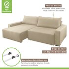 Sofá Cama 3 Em 1 4 Lugares 260cm Alfa Paropas By Ecosono Bege