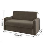 Sofá Cama 3 Lugares 1,36m Veludo Capuccino Zaia Matrix