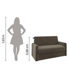 Sofá Cama 3 Lugares 1,36m Veludo Capuccino Zaia Matrix