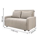 Sofá Cama 3 lugares 1,38m Bege Amora Matrix