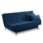 Sofá Cama 3 Lugares 1,80m Diana Suede Azul Adonai Estofados