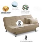 Sofá Cama 3 Lugares 1,80m Diana Suede Bege Adonai Estofados