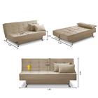 Sofá Cama 3 Lugares 1,80m Diana Suede Bege Adonai Estofados