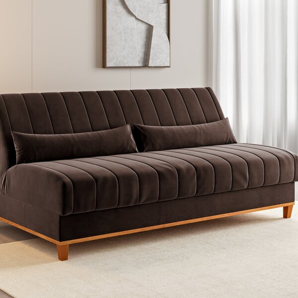 Sofá Cama 3 Lugares 1,80m Veludo Colors Bombom