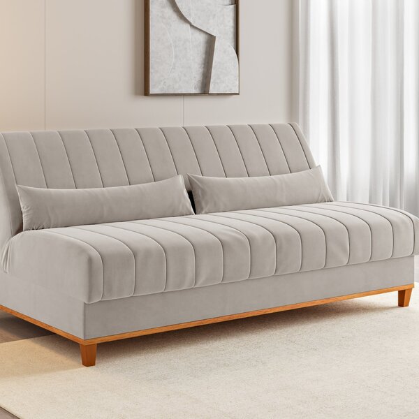 Sofá Cama 3 Lugares 1,80m Veludo Colors Marfim