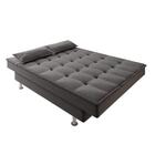 Sofá Cama 3 Lugares 1,84m Andradas Veludo Suede Cinza Mamflex