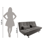 Sofá Cama 3 Lugares 1,84m Andradas Veludo Suede Cinza Mamflex