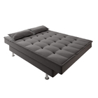 Sofá Cama 3 Lugares 1,84m Andradas Veludo Suede Cinza Mamflex
