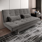 Sofá Cama 3 Lugares 1,84m Andradas Veludo Suede Cinza Mamflex