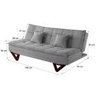 Sofá Cama 3 Lugares 180cm Dubai  Cinza