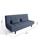 Sofá Cama 3 Lugares 190 Cm Sofanete Nabalina Azul