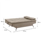 Sofá Cama 3 Lugares 192cm Com Pés De Alumínio Luna