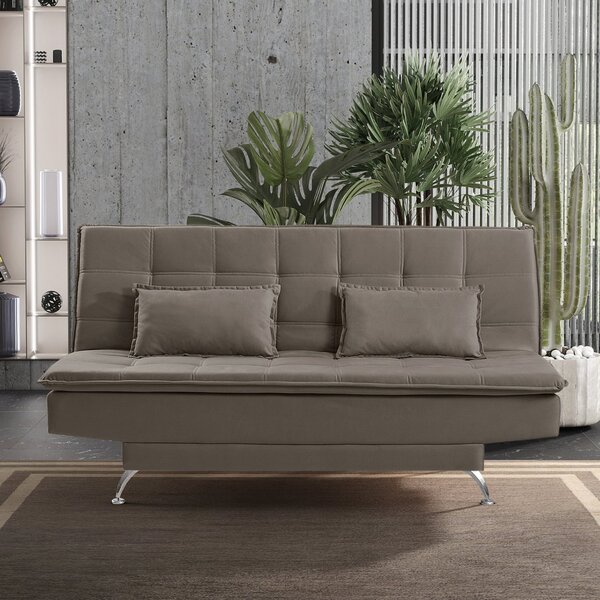 Sofá Cama 3 Lugares 192cm Com Pés De Alumínio Luna Estofart B