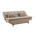 Sofá Cama 3 Lugares 192cm Com Pés De Madeira Luna