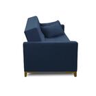 Sofá Cama 3 Lugares 2,00m Aurora Suede Azul Adonai Estofados