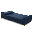 Sofá Cama 3 Lugares 2,00m Aurora Suede Azul Adonai Estofados