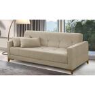 Sofá Cama 3 Lugares 2,00m Aurora Suede Bege Adonai Estofados