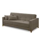 Sofá Cama 3 Lugares 2,00m Aurora Suede Capuccino Adonai Estof