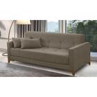 Sofá Cama 3 Lugares 2,00m Aurora Suede Capuccino Adonai Estof