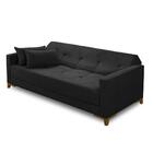 Sofá Cama 3 Lugares 2,00m Aurora Suede Preto Adonai Estofados