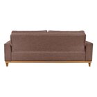 Sofá Cama 3 Lugares 2,24m Retrátil Linho Pés De Madeira