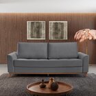 Sofá Cama 3 Lugares 2,24m Retrátil Veludo Alegra Pés De Madei