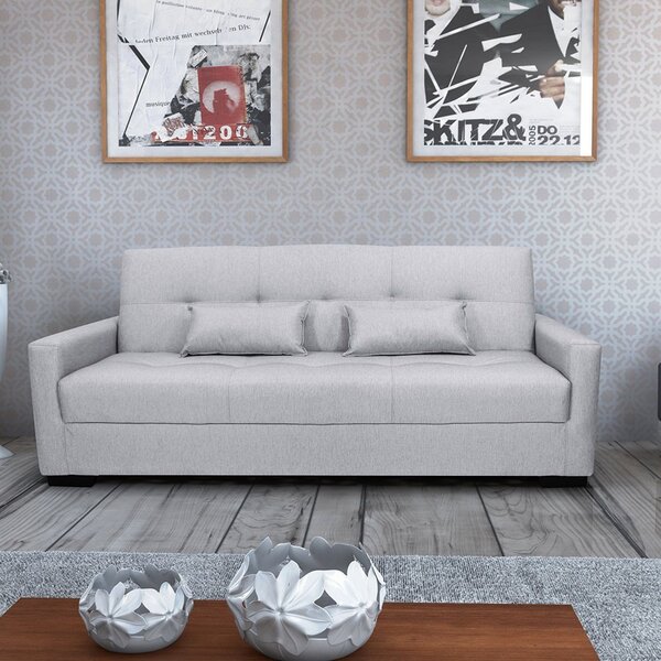 Sofá Cama 3 Lugares 202x90 Cm Lavínia Cinza