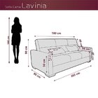 Sofá Cama 3 Lugares 202x90 Cm Lavínia Cinza